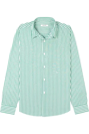 Sporty & Rich Embroidered-logo striped shirt