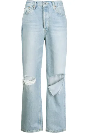 RE/DONE Ripped-detail straight-leg jeans