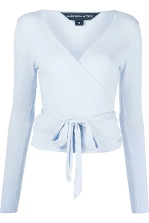 Marchesa Notte Tie wrap long-sleeve top