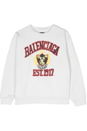 Balenciaga Boys Sweatshirts - Logo-print cotton sweatshirt