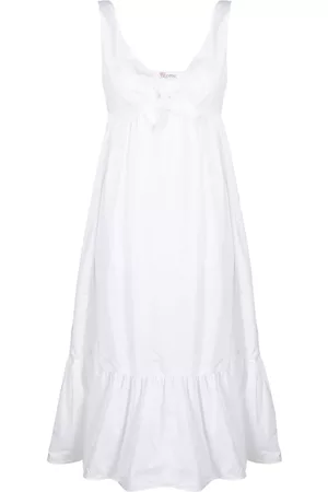 RED Valentino Women Dresses - Logo-patch cotton dress