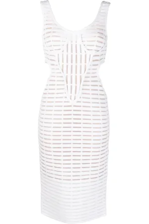 GENNY Cut-out corded midi dress