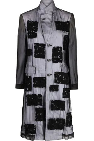 Comme des Garçons Crochet-overlay single-breasted coat