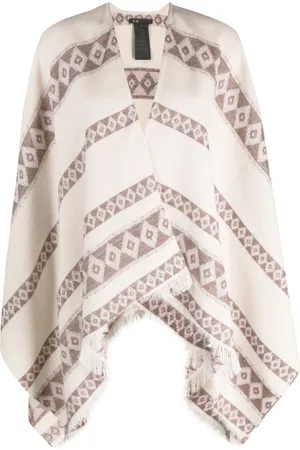 Maje Women Scarves - Geometric-pattern fringed shawl