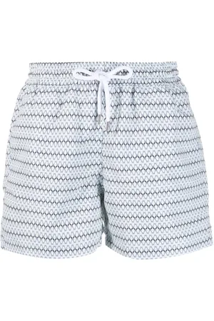 Frescobol Carioca Graphic-print drawstring swim shorts