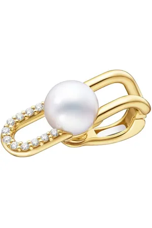 Tasaki 18kt yellow Collection Line Fine Link pearl single ear cuff