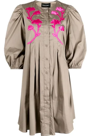 Cynthia Rowley Floral-appliqu?? shirt dress