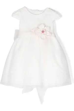 Mimilù Floral-appliqué cap-sleeve dress