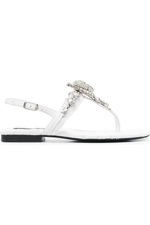 Philipp Plein Crystal skull flat sandals