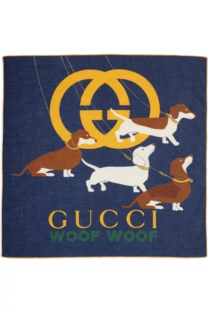 Gucci Men Scarves - Dog-print cotton square scarf