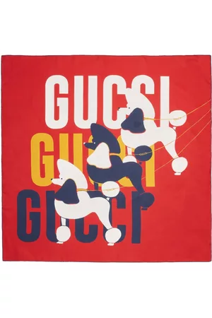 Gucci Men Scarves - Dog-print silk square scarf