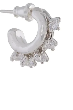 E.M. Small crystal hoop earring