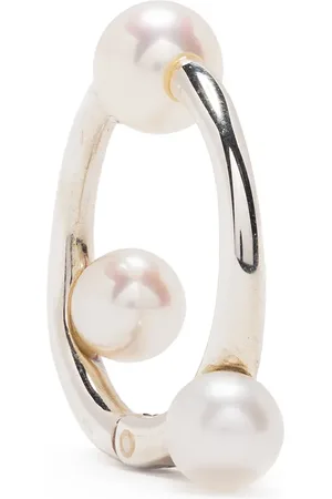 E.M. Pearl huggie earring