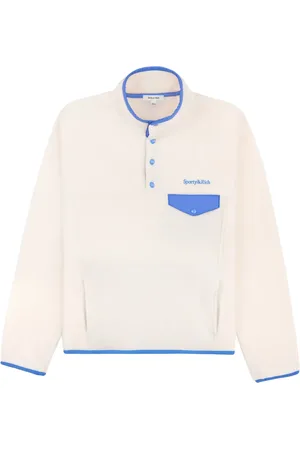 Sporty & Rich Serif logo-embroidered polar sweatshirt