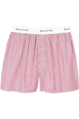 Sporty & Rich Logo-waistband candy-striped cotton boxers