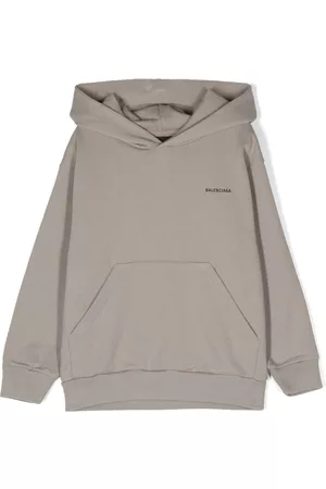 Balenciaga Boys Hoodies - Logo-print cotton hoodie