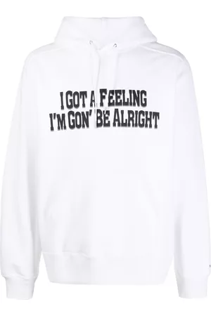 SACAI Slogan-print cotton hoodie