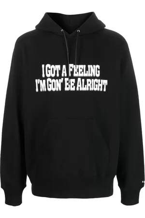 SACAI Slogan-print cotton hoodie