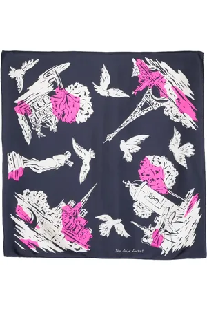 Saint Laurent 1990s graphic-print silk scarf