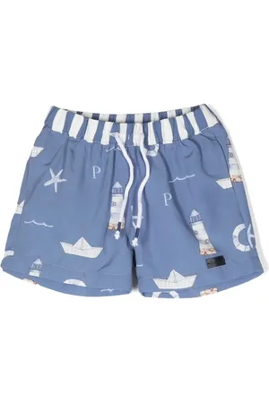 PATACHOU Logo-patch detail swim shorts