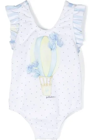 PATACHOU Graphic-print ruffle-trim swimsuit