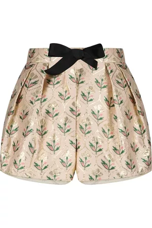 Giambattista Valli Floral-jacquard bow-trim shorts