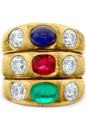 Pragnell 1970 18kt yellow gemstone dress ring