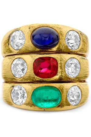 Pragnell 1970 18kt yellow gemstone dress ring