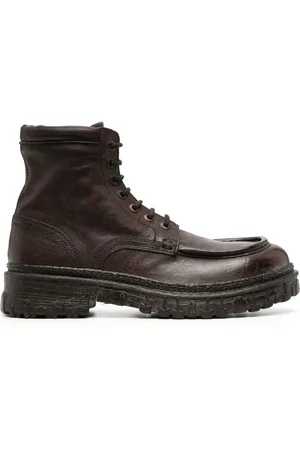 Moma Lace-up calf leather ankle boots