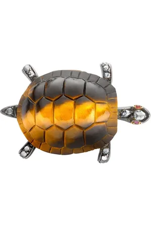 Pragnell 18kt rose gold and silver Victorian tortoise brooch