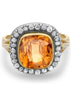 Pragnell Victorian pre-owned 18kt yellow gold topaz and diamond ring