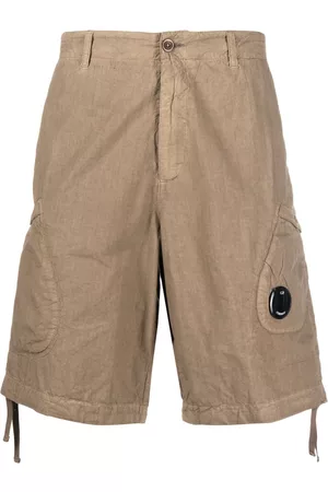 C.P. Company Logo-patch cotton shorts