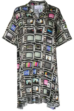 Natasha Zinko TV-print silk-blend shirtdress