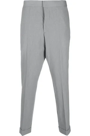 OFFICINE GENERALE Pressed-crease straight-leg trousers