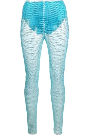 GIUSEPPE DI MORABITO Metallic fishnet leggings