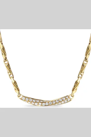 Bvlgari 1980s 18kt yellow Fancy Twisted Link diamond necklace