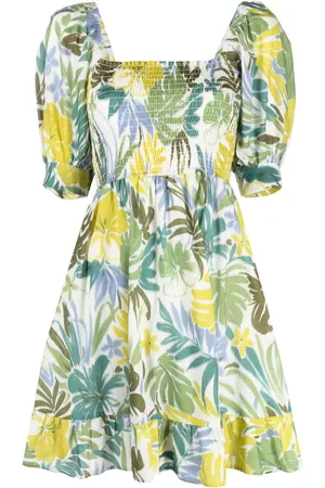 Liu Jo Shirred printed cotton minidress