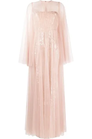 Dina Melwani Sequin-embellished tulle gown