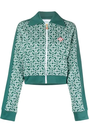 Casablanca Monogram cropped cotton-blend track top