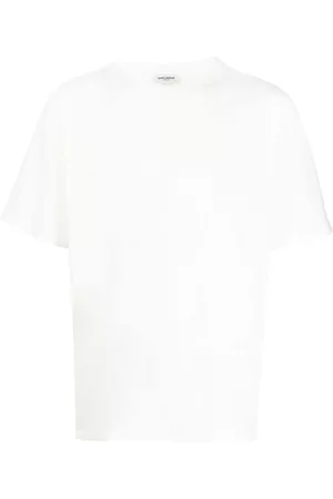 Saint Laurent Men Long Sleeve Polo Shirts - Crew neck cotton T-shirt