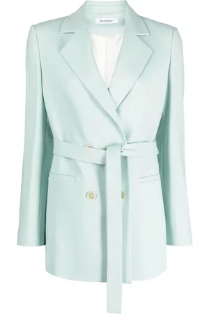 Rodebjer Women Double Breasted Blazers - Double-breasted belted blazer