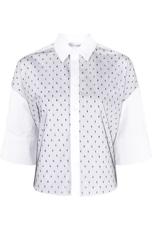 RED Valentino Women Tops - Point d'esprit cropped shirt