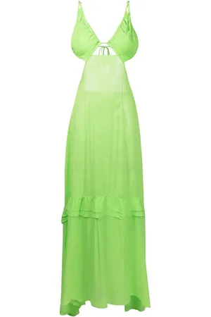 AMIR SLAMA Cut-out semi-sheer maxi dress