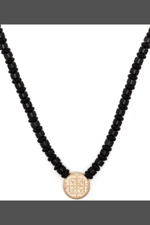 LUIS MORAIS 14kt yellow gold Money Seal onyx beaded necklace