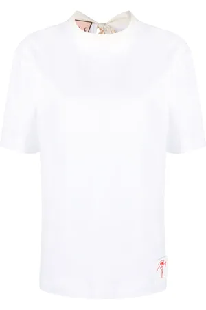 Plan C Bow-embellished cotton T-shirt
