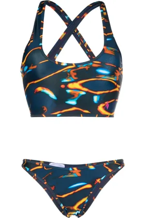 The Attico Abstract-print two-piece bikini set