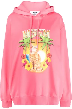 Msgm Graphic-print cotton hoodie