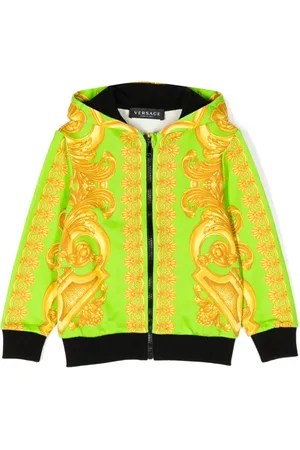 VERSACE Baroque-print hooded jacket