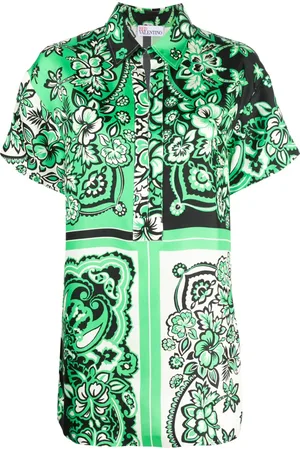 RED Valentino Botanical-print silk blouse