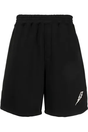 Neil Barrett Thunderbolt-embroidered track shorts